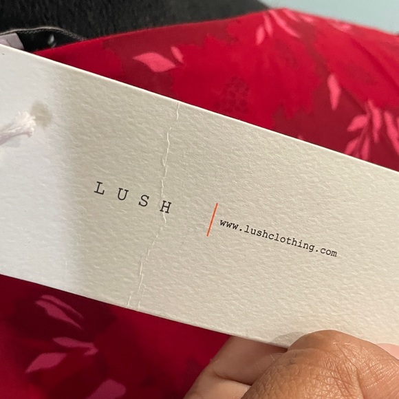 Lush Floral Chiffon Wrap Cropped Blouse size L - Picture 5 of 7